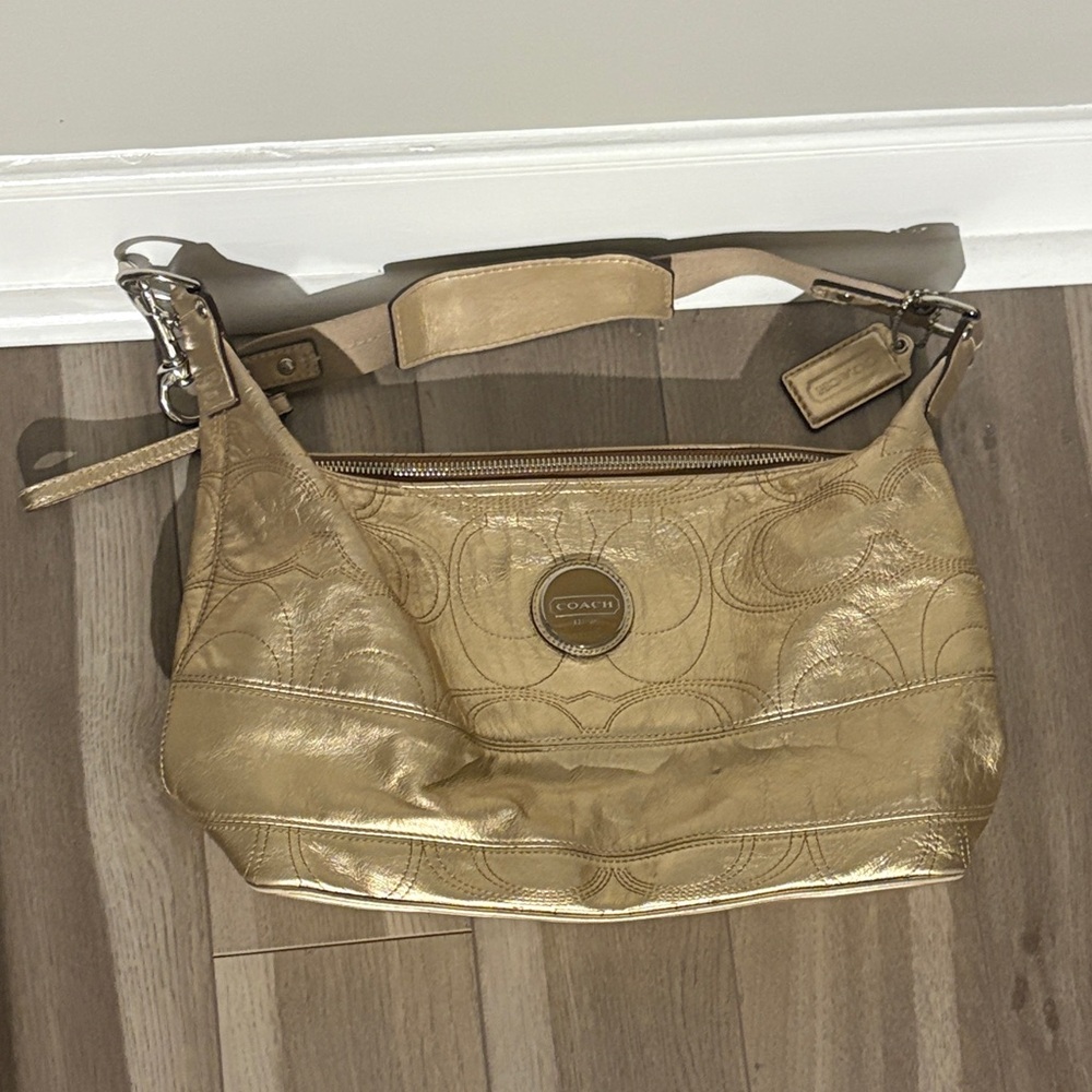 Coach Metallic Gold Shoulder Bag